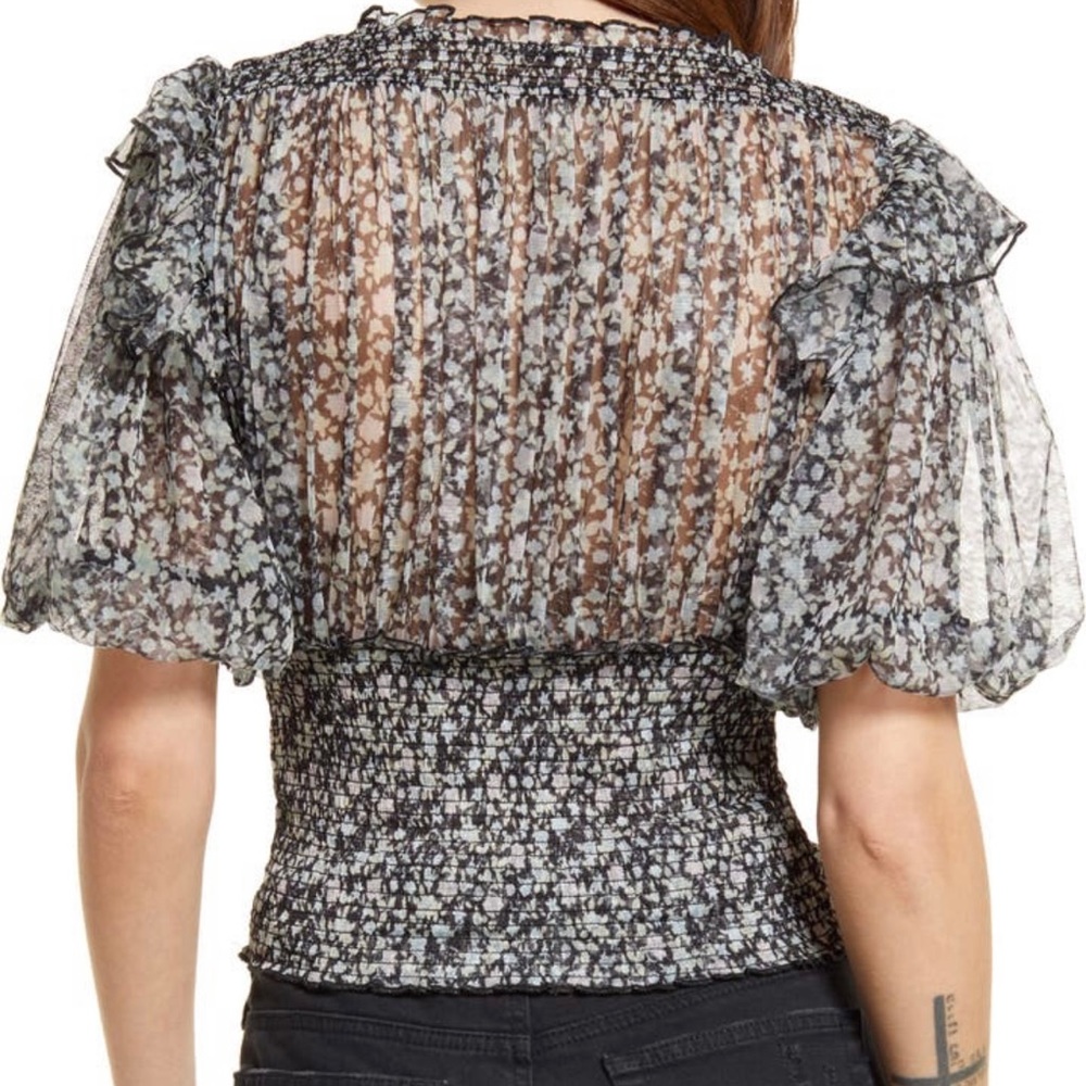 Free People Beatrice Smocked Ruffle Top - Picture 2 of 9